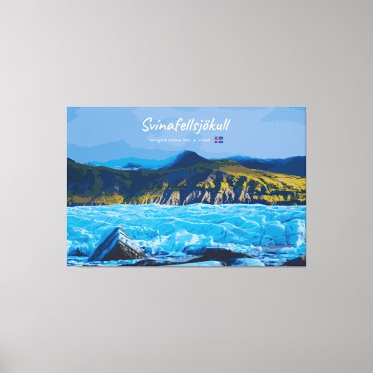 Svínafellsjökull, IJsland - Gletsjerzicht Canvas Afdruk (Voorkant)
