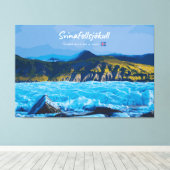 Svínafellsjökull, IJsland - Gletsjerzicht Canvas Afdruk (Insitu (Houten vloer))
