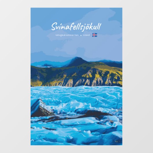 Svínafellsjökull, IJsland - Gletsjerzicht Raamsticker (Vel)
