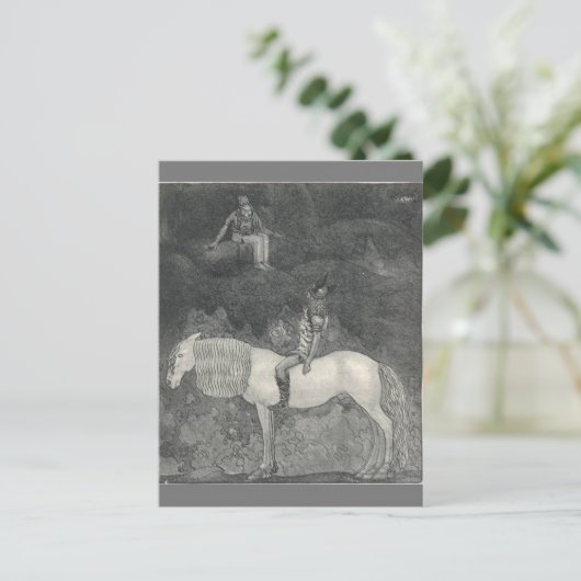 Svipdag spreekt met Thokk van John Bauer Briefkaart (Staand voorkant)