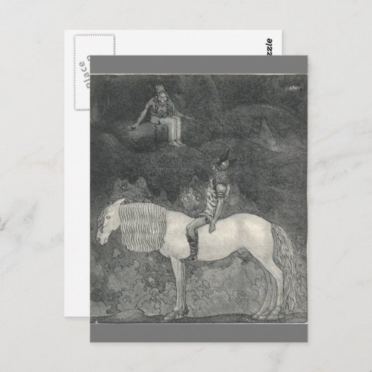 Svipdag spreekt met Thokk van John Bauer Briefkaart (Voorkant / Achterkant)