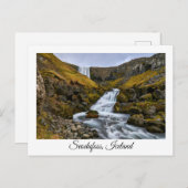 Svodufoss, IJsland souvenir briefkaart (Voorkant / Achterkant)