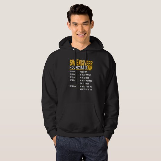 SW Engineer Uurtarief Software Engineer Engineer Hoodie (Voorkant volledig)