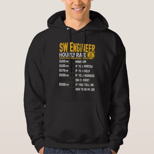 SW Engineer Uurtarief Software Engineer Ingenieur Hoodie (Voorkant)
