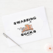 Swabbing Sucks, Wireline, Olieveld Humor, Olie, Ga Ovale Sticker (Envelop)