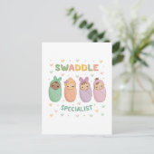 Swaddle Specialist Cute Baby Illustration Briefkaart (Staand voorkant)