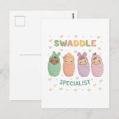 Swaddle Specialist Cute Baby Illustration Briefkaart (Voorkant / Achterkant)