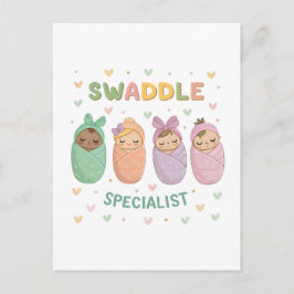 Swaddle Specialist Cute Baby Illustration Briefkaart