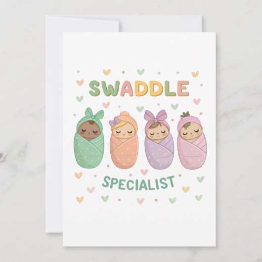 Swaddle Specialist Cute Baby Illustration Kaart (Voorkant)
