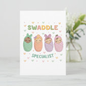 Swaddle Specialist Cute Baby Illustration Kaart (Staand voorkant)