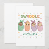 Swaddle Specialist Cute Baby Illustration Kaart (Voorkant / Achterkant)