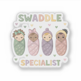 Swaddle Specialist Cute Baby Illustration Sticker