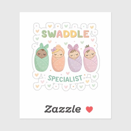 Swaddle Specialist Cute Baby Illustration Sticker (Vel)