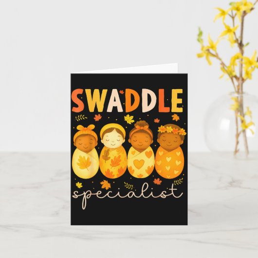 Swaddle Specialist Cute Newborn Nurse Baby Mother  Kaart (Gele Bloem)
