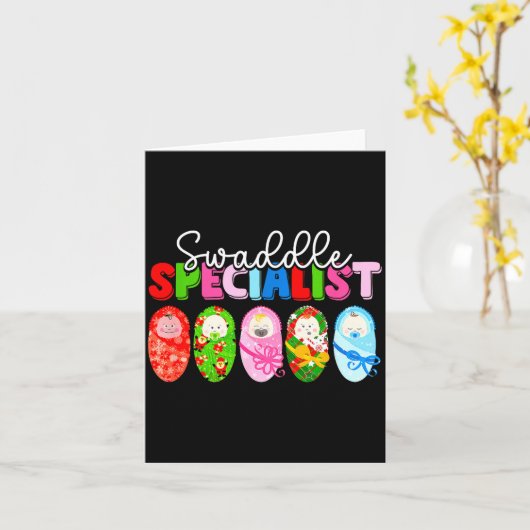 Swaddle Specialist Nicu Nurse Mother Baby Christma Kaart (Gele Bloem)