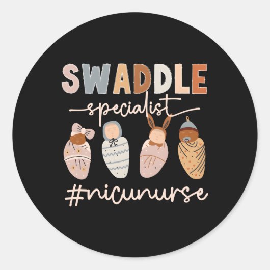 Swaddle Specialist Nicu Verpleegkundige Neonataal Ronde Sticker (Voorkant)