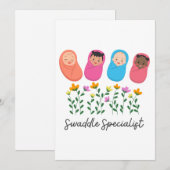 Swaddle Specialist NICU Verpleegkundige NeoNatal Feestdagenkaart (Voorkant / Achterkant)