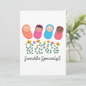 Swaddle Specialist NICU Verpleegkundige NeoNatal Feestdagenkaart (Staand voorkant)