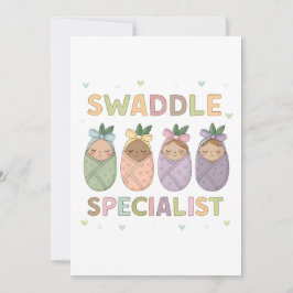 Swaddle Specialist Pastel Baby Illustration Kaart