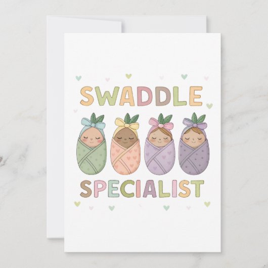 Swaddle Specialist Pastel Baby Illustration Kaart (Voorkant)