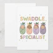 Swaddle Specialist Pastel Baby Illustration Kaart (Voorkant / Achterkant)
