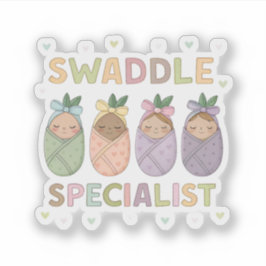 Swaddle Specialist Pastel Baby Illustration Sticker