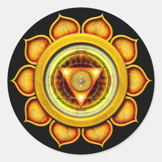 Swadhisthana of Sacral de tweede Chakra Ronde Sticker (Voorkant)