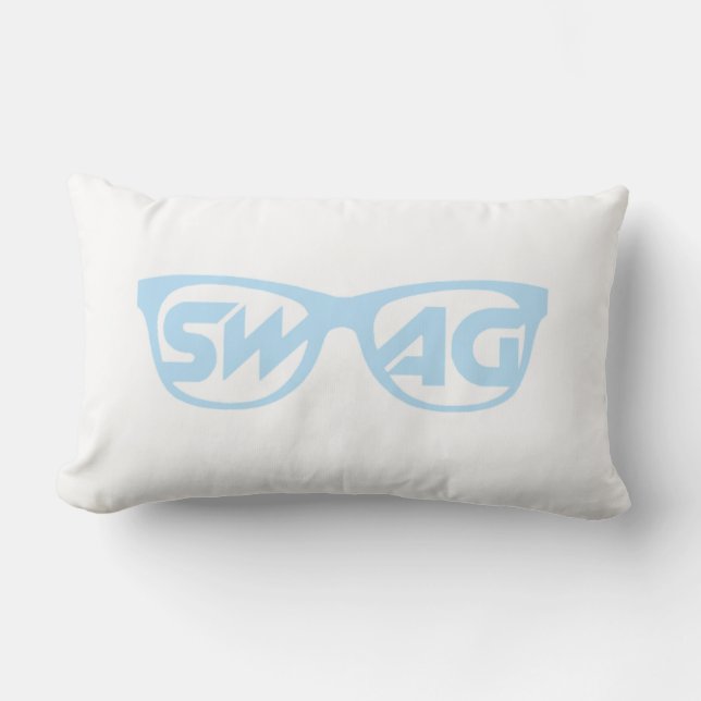 Swag 2 lichtblauw en witte schroef kussen (Voorkant)