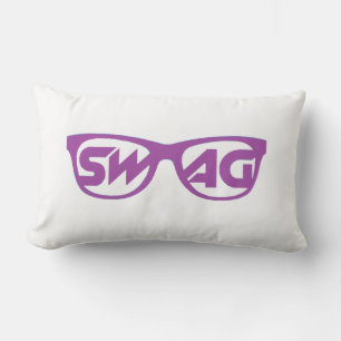 Swag 2 Paarse en witte piloot met zijkanten Kussen