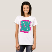 SWAG - Blauwgroen & Roze T-shirt (Voorkant volledig)