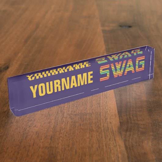 SWAG-bord voor aangepaste naam Naambordje (Zijkant)