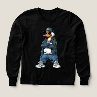 Swag Cartoon Duck with Gold Chains and Hoodie