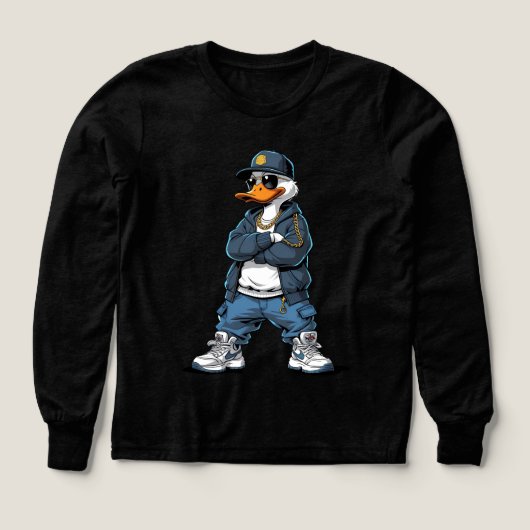 Swag Cartoon Duck with Gold Chains and Hoodie (Voorkant)
