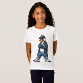 Swag Cartoon Duck with Gold Chains and Hoodie T-shirt (Voorkant volledig)