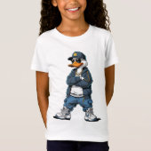 Swag Cartoon Duck with Gold Chains and Hoodie T-shirt (Voorkant)