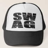 SWAG Distsed Mesh Snapback Trucker Hat (zwart) Pet (Voorkant)