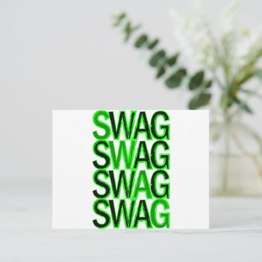Swag - Groen Briefkaart (Staand voorkant)