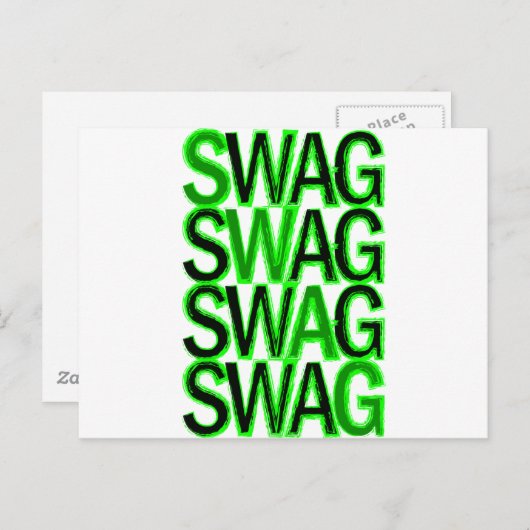 Swag - Groen Briefkaart (Voorkant / Achterkant)