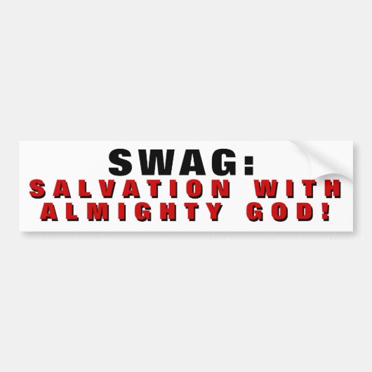 Swag is Redding met GOD Bumpersticker (Voorkant)