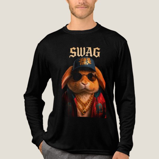 Swag Konijn - Cool Bunny Tri-Blend Shirt (Voorkant volledig)
