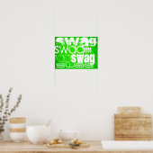 Swag; Neon Green Stripes Poster (Keuken)
