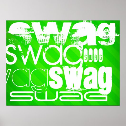 Swag; Neon Green Stripes Poster (Voorkant)