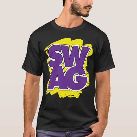 SWAG - Paars en geel T-shirt (Voorkant)