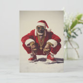 Swag Santa Een moderne kijk op het vakantie-icoon Feestdagenkaart (Staand voorkant)