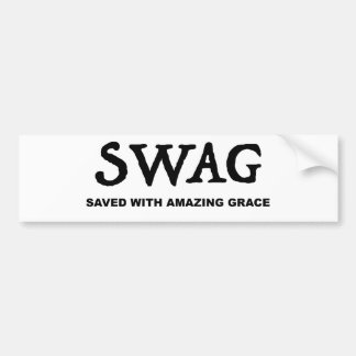 SWAG SAVED MET AMAZING GRACE BUMPERSTICKER