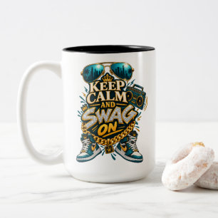 Swag Stijl Blijf Kalmpjes en Swag Aan Hip Hop Fans Tweekleurige Koffiemok