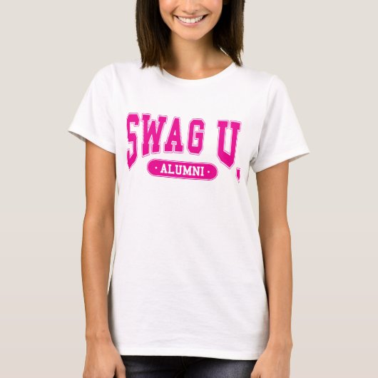 SWAG University Alumni T-shirt met roze logo (Voorkant)