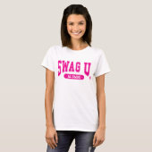 SWAG University Alumni T-shirt met roze logo (Voorkant volledig)