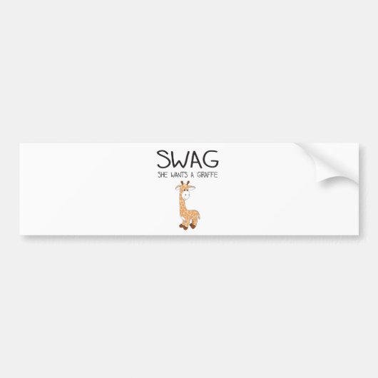 SWAG Ze wil een Giraffe Bumpersticker (Voorkant)