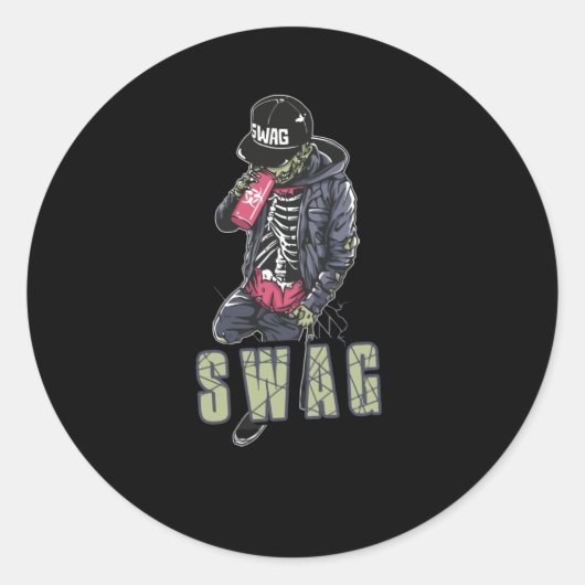 Swag zombie ronde sticker (Voorkant)